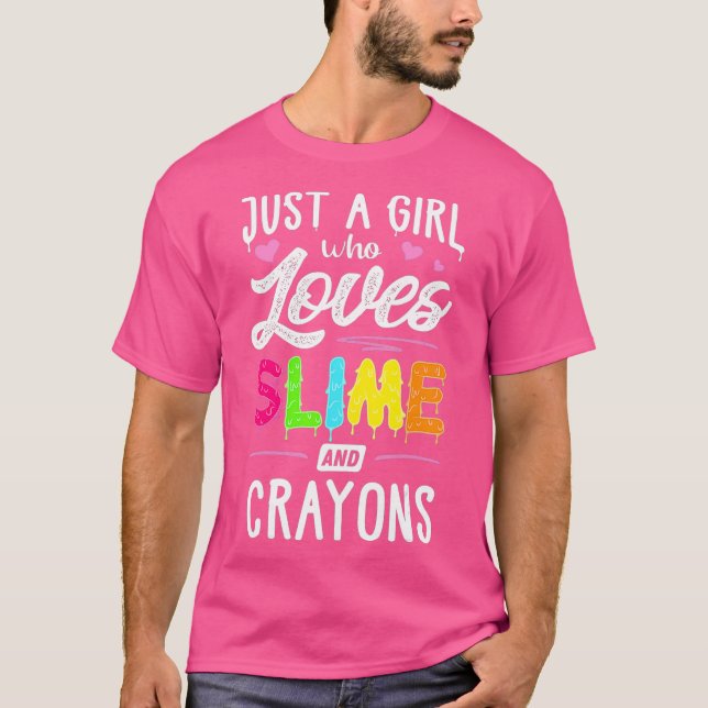 Nur ein Mädchen, das Lieben Slip und Crayons Gesch T-Shirt (Vorderseite)