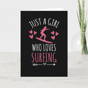 Nur ein Mädchen, das Lieben surft   Surfer Girl Gi Karte