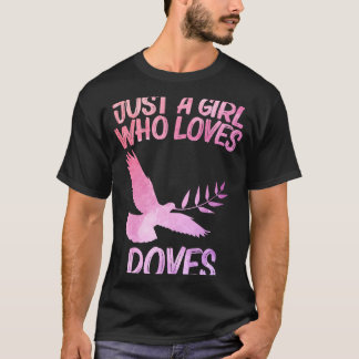 Nur ein Mädchen, das Lieben taucht für Taubenvogel T-Shirt