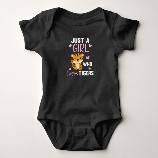 Nur ein Mädchen, das Lieben Tiger süße Tiere Tiger Baby Strampler (Vorderseite)