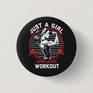 Nur ein Mädchen, das Lieben trainiert T - Shirt Button