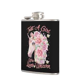 Nur ein Mädchen, das Lieben Unicorn Flachmann