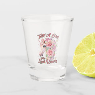 Nur ein Mädchen, das Lieben Unicorn Schnapsglas