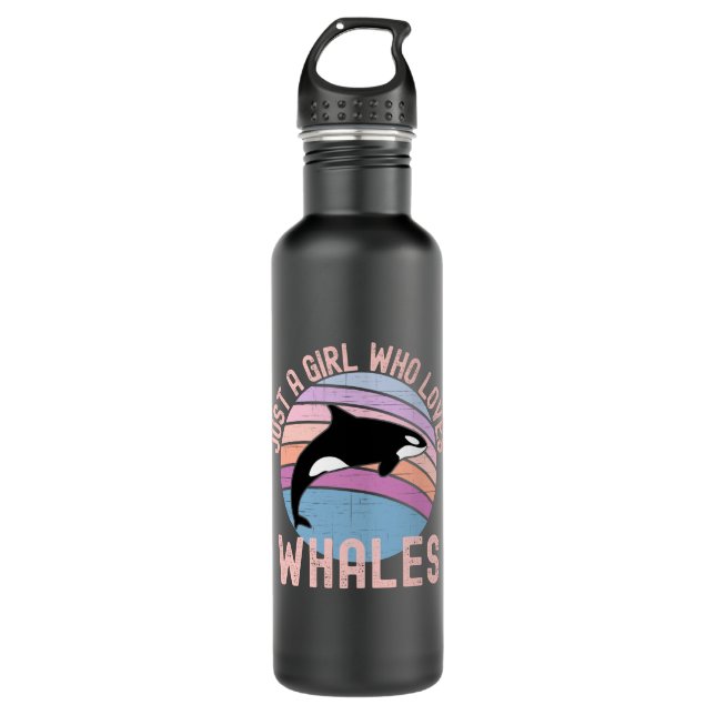 Nur ein Mädchen, das Lieben Wale Orca Edelstahlflasche (Vorderseite)