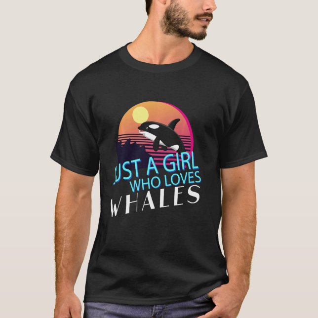 Nur ein Mädchen, das Lieben Wale Orca Killer Vinta T-Shirt (Vorderseite)