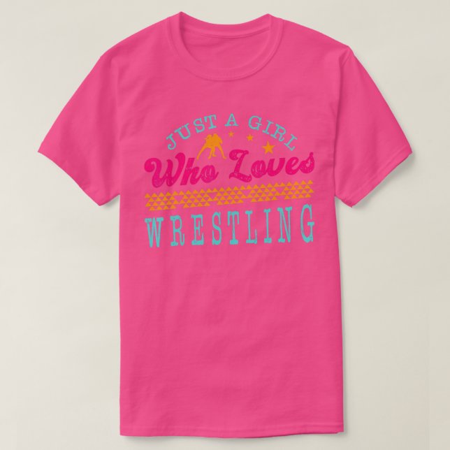 Nur ein Mädchen, das Lieben Wrestling Beruflich Co T-Shirt (Design vorne)