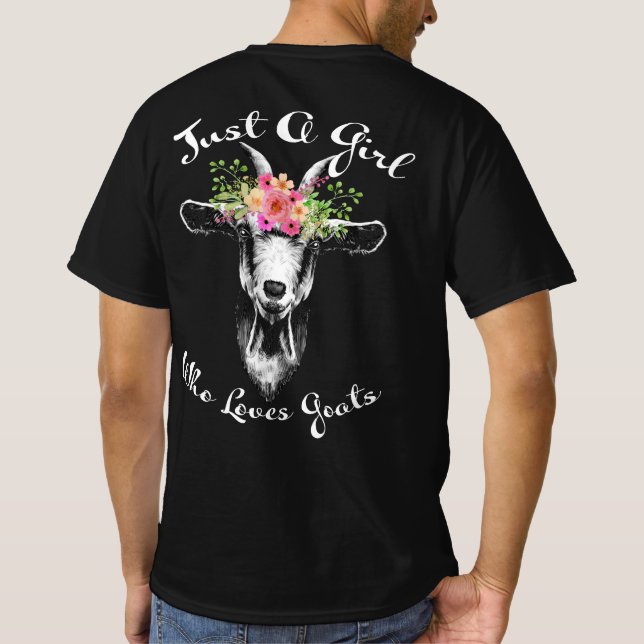 Nur ein Mädchen, das Lieben Ziegen Bauer Frauen Zi T-Shirt (Rückseite)
