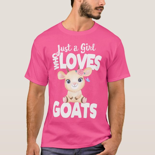 Nur ein Mädchen, das Lieben Ziegen Funny Bauer Sch T-Shirt (Vorderseite)