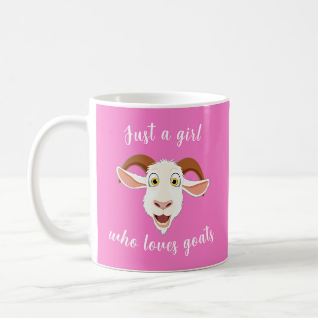 Nur ein Mädchen, das Lieben ziegen Funny Cartoon Kaffeetasse (Links)