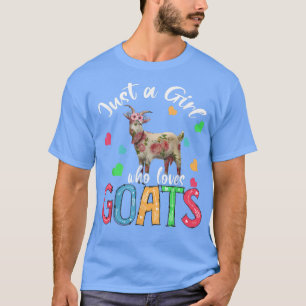 Nur ein Mädchen, das Lieben Ziegen Funny Floral Bl T-Shirt