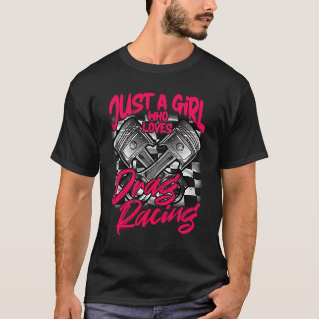 Nur ein Mädchen, das Lieben ziehen Racing Women Dr T-Shirt (Vorderseite)