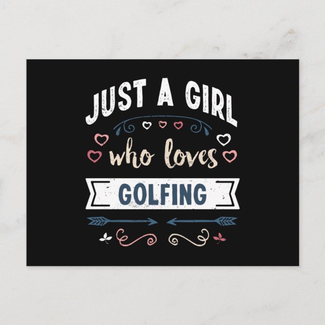 Nur ein Mädchen, das Lieben zum Golfspielen lustig Postkarte (Vorderseite)