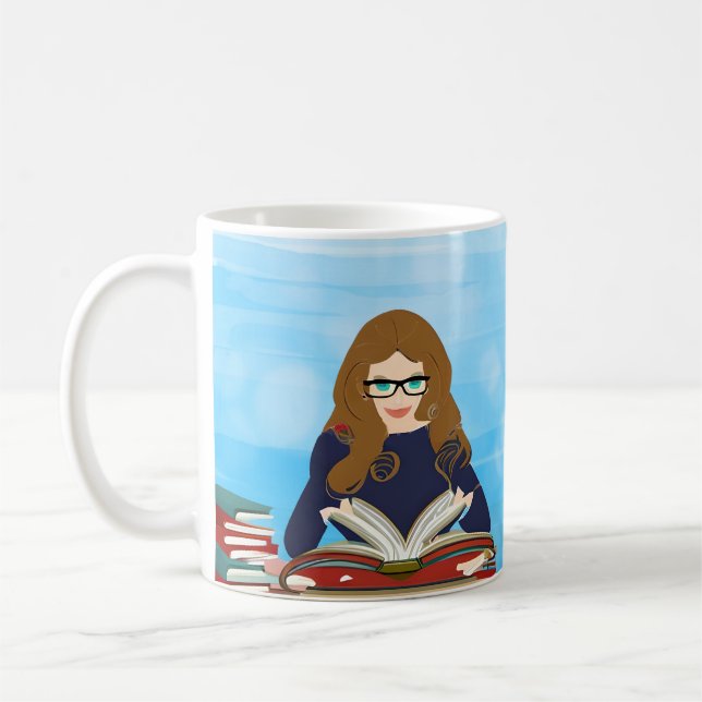 Nur ein Mädchen, das Lieben zum Lesen hat Kaffeetasse (Links)