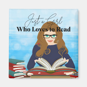 Nur ein Mädchen, das Lieben zum Lesen hat Magnet