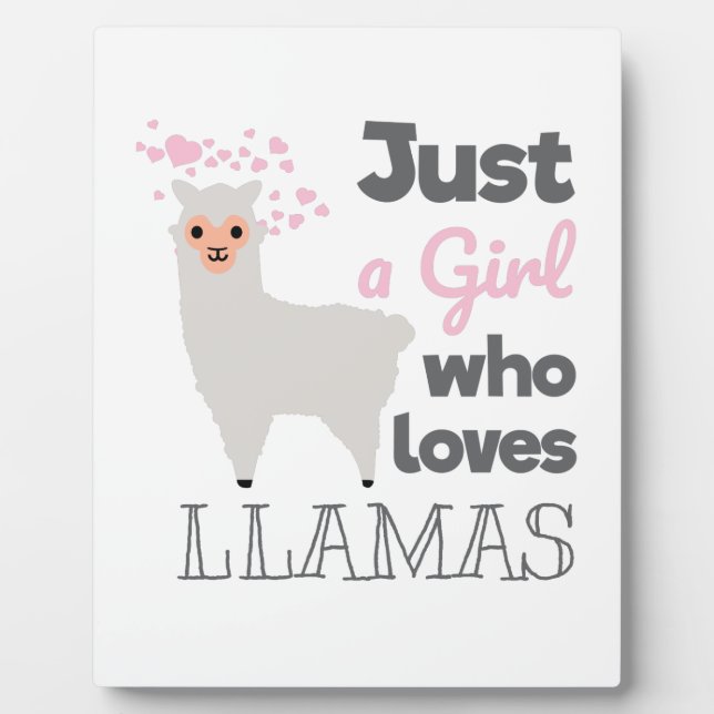 Nur ein Mädchen, das Llamas Liebe Fotoplatte (Vorderseite)