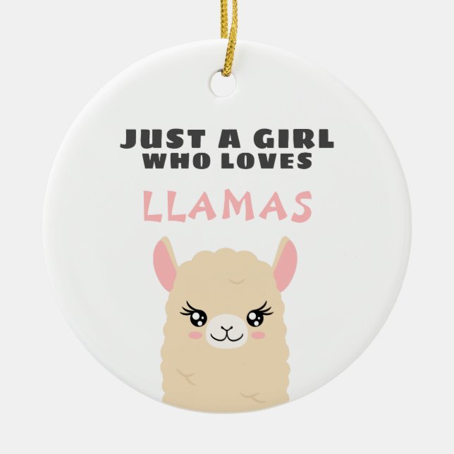 Nur ein Mädchen, das Llamas Liebe Keramik Ornament (Vorne)