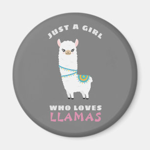 Nur ein Mädchen, das Llamas Liebe Magnet