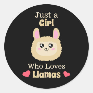 Nur ein Mädchen, das Llamas Liebe Runder Aufkleber