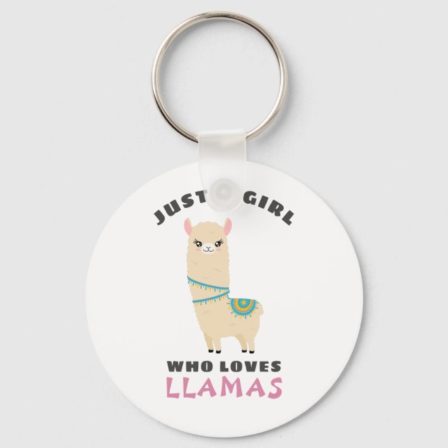 Nur ein Mädchen, das Llamas Liebe Schlüsselanhänger (Vorderseite)