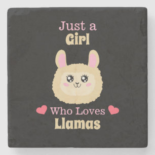 Nur ein Mädchen, das Llamas Liebe Steinuntersetzer