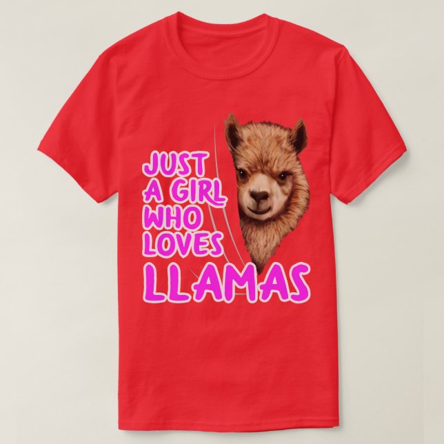 Nur ein Mädchen, das Llamas Liebe T-Shirt (Design vorne)