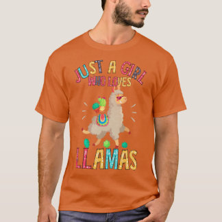 Nur ein Mädchen, das Llamas Niedliche Geschenke vo T-Shirt