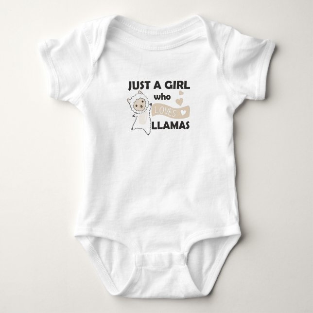 Nur ein Mädchen, das Llamas-Niedliche Tiere Liebe Baby Strampler (Vorderseite)