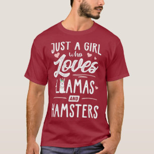 Nur ein Mädchen, das Llamas und Hamster Llama Lieb T-Shirt
