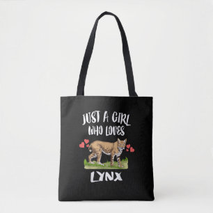 Nur ein Mädchen, das Lynx-Tierkatze Liebe Tasche