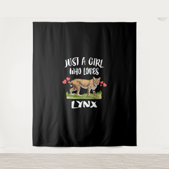 Nur ein Mädchen, das Lynx-Tierkatze Liebe Wandteppich (Vorderseite)