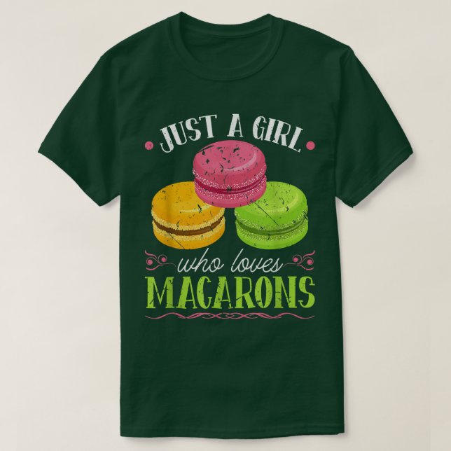 Nur ein Mädchen, das Macarons französischen Kondit T-Shirt (Design vorne)