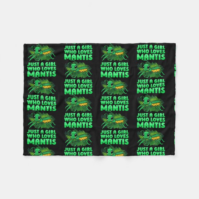 Nur ein Mädchen, das Mantis Entomology Liebe betet Fleecedecke (Vorderseite (Horizontal))