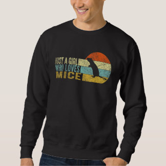 Nur ein Mädchen, das Mäuse Maus Retro Liebe Sweatshirt