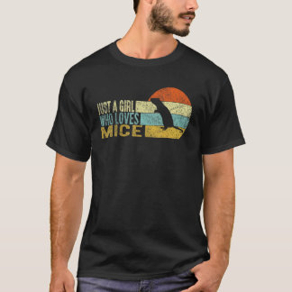 Nur ein Mädchen, das Mäuse Maus Retro Liebe T-Shirt