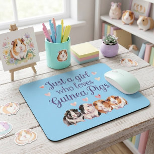 Nur ein Mädchen, das Meerschweinchen liebt Meers Mousepad