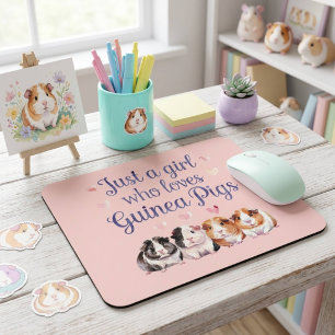 Nur ein Mädchen, das Meerschweinchen liebt Meers Mousepad