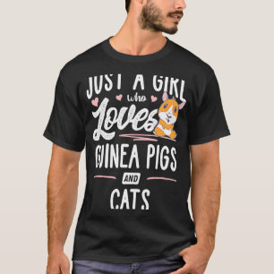 Nur ein Mädchen, das Meerschweinchen und Katzen li T-Shirt