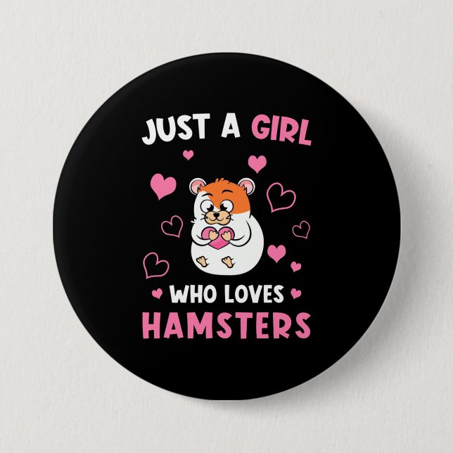 Nur ein Mädchen, das meine Hamster Liebe Button (Vorderseite)