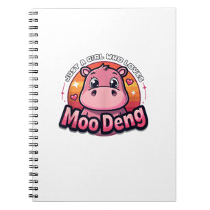 Nur ein Mädchen, das Moo Deng Niedlich Baby Hippo  Notizblock