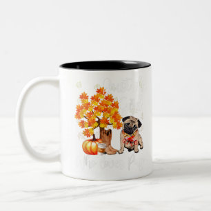 Nur ein Mädchen, das Mops Liebe und Erntedank fäll Zweifarbige Tasse