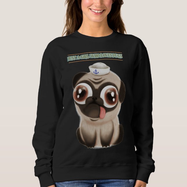 Nur ein Mädchen, das Mops Lieben Classic T - Shirt (Vorderseite)