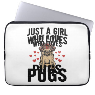 Nur ein Mädchen, das Mops-Old-Shirt-Design liebt Laptopschutzhülle