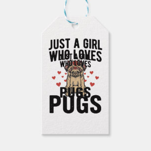 Nur ein Mädchen, das Mops-Oldschool-Hunde-Shirt-De Geschenkanhänger