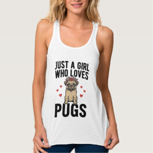Nur ein Mädchen, das Mops-Oldschool-Hunde-Shirt-De Tank Top