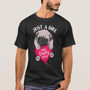 Nur ein Mädchen das Mops-Welpen liebt Süßer Mops T-Shirt