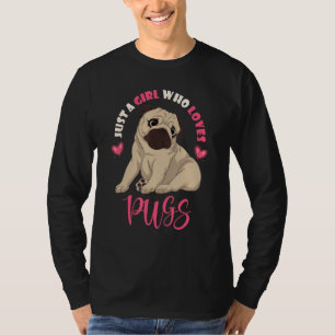 Nur ein Mädchen, das Möpsen Lieben Haustier Hund L T-Shirt