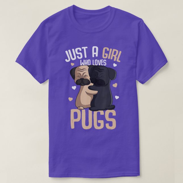 Nur ein Mädchen, das Möpsen Lieben Kinder Mops Lov T-Shirt (Design vorne)