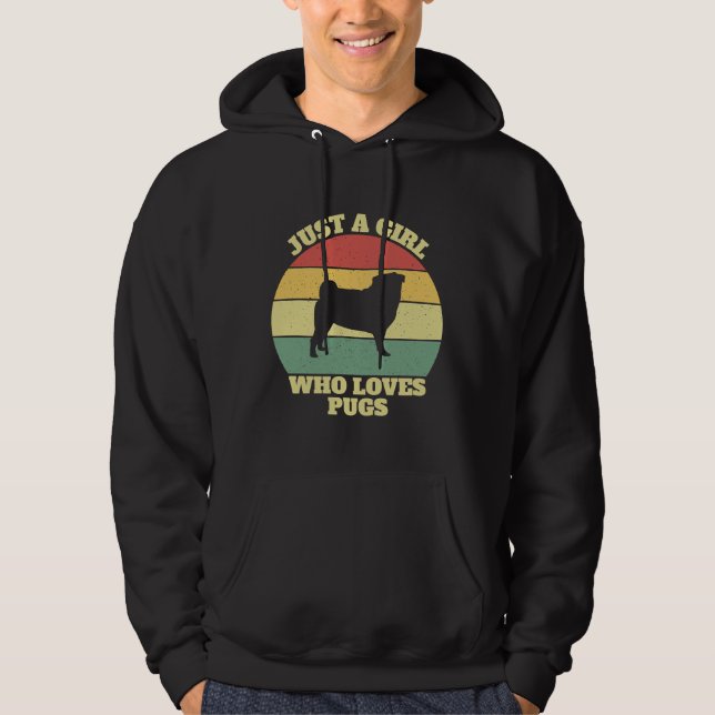 Nur ein Mädchen, das Möpsen Lieben Mops Girls Clas Hoodie (Vorderseite)