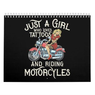 Nur ein Mädchen, das Motorräder Liebe Motorrad F Kalender