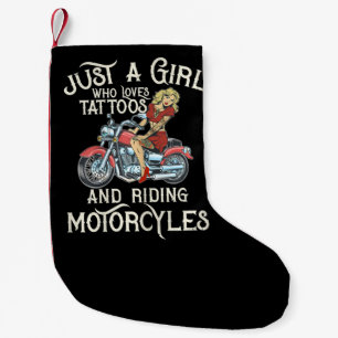 Nur ein Mädchen, das Motorräder liebt Lustiges Kun Kleiner Weihnachtsstrumpf